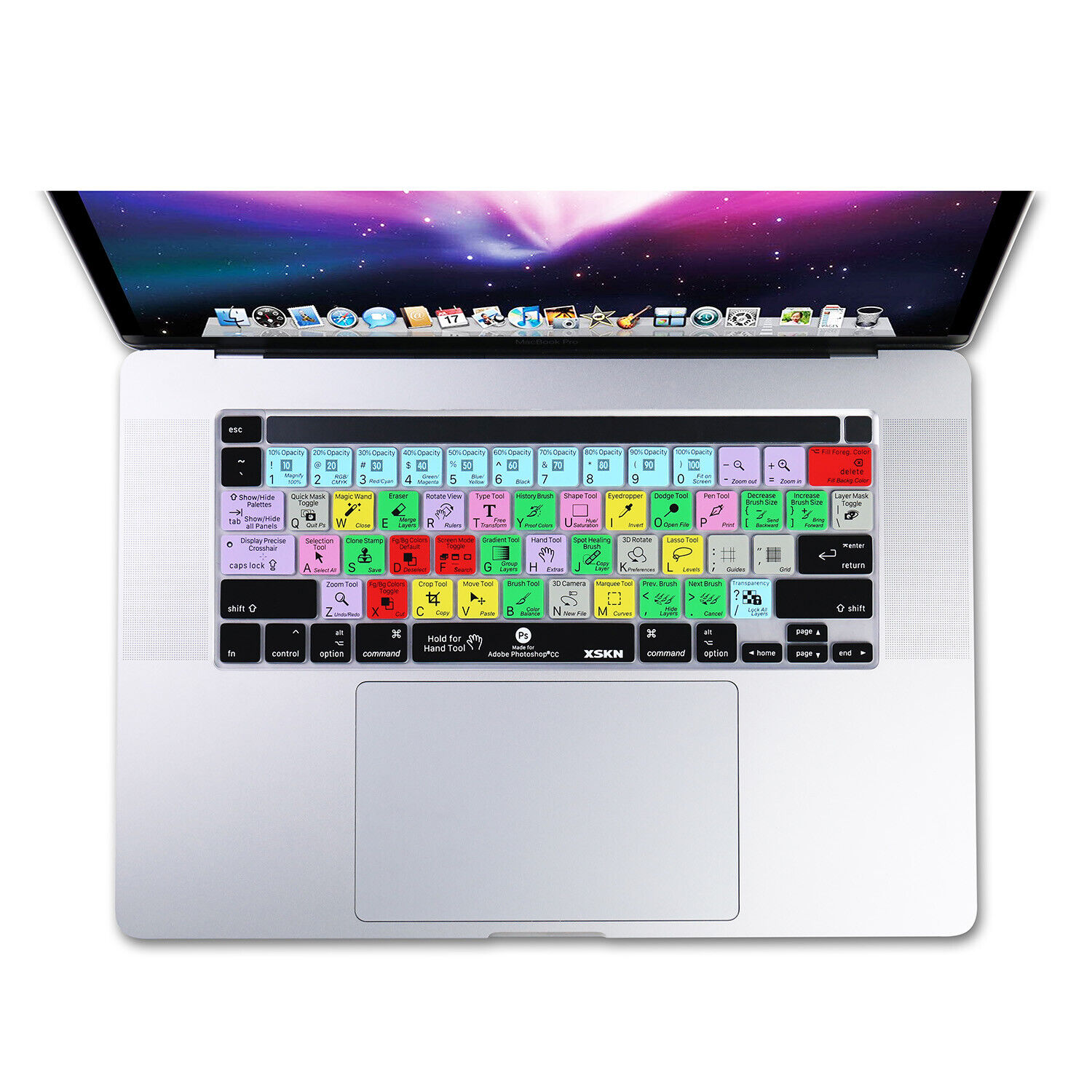XSKN Photoshop Shortcuts Keyboard Cover Skin for Touch Bar MacBook Pro 16 A2141
