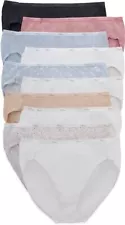 Hanes Women's Cotton Tagless Hi-Cut Briefs 10 pack Asst Color Size 9/2XL