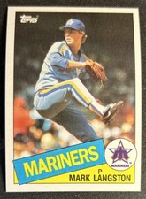 1985 Topps Mark Langston Baseball Rookie Card (RC) #625 Mariners HOF Pitcher VG. rookie card picture