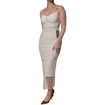 tulle bodycon dress 251P4030 Strapless Beaded Tulle Bodycon High Slit Dress