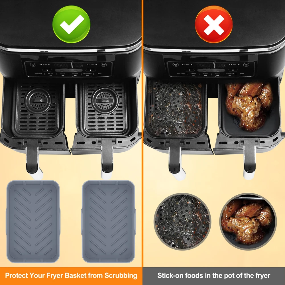 Air Fryer Accessories Set w/ Air Fryer Silicone Pot and Stainless Steel❦