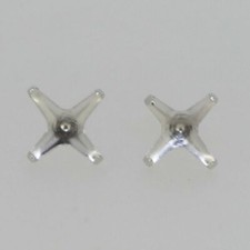 5 Pair Lot Sterling Silver Martini Style Earring Stud Semi Mount RD 3 4 5 6 7mm