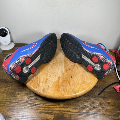 Vintage Nike Shox R4 Red Blue Shoes Men display picture 1