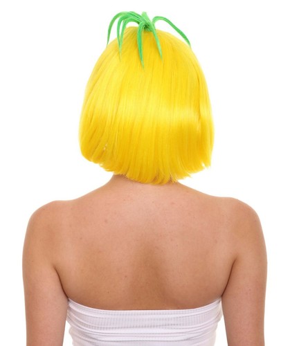 Women's Pineapple Fruit Lovely Halloween Cosplay Costume Yellow Bob Wigs HW-1771 - Picture 6 of 11