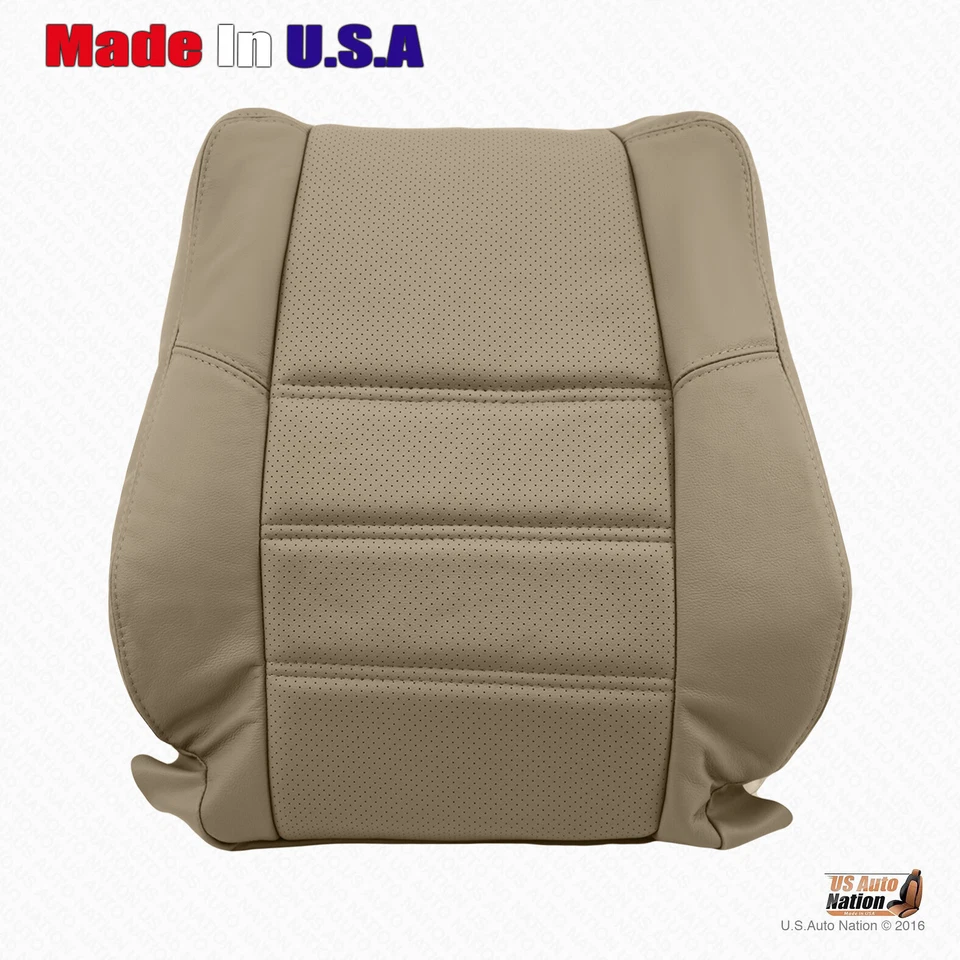 Se adapta a Nissan Pathfinder 2001 2002 conductor parte inferior superior cubierta de cuero perforado bronceado Foto 3 de 4