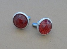 Vintage Style Bicycle Reflectors- Pair- Schwinn-murray-huffy License Plate- Red