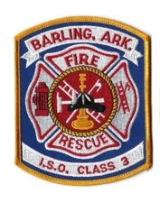*HTF* Barling (Sebastian County) AR Arkansas Fire Rescue ISO CLASS 3 patch NEW!