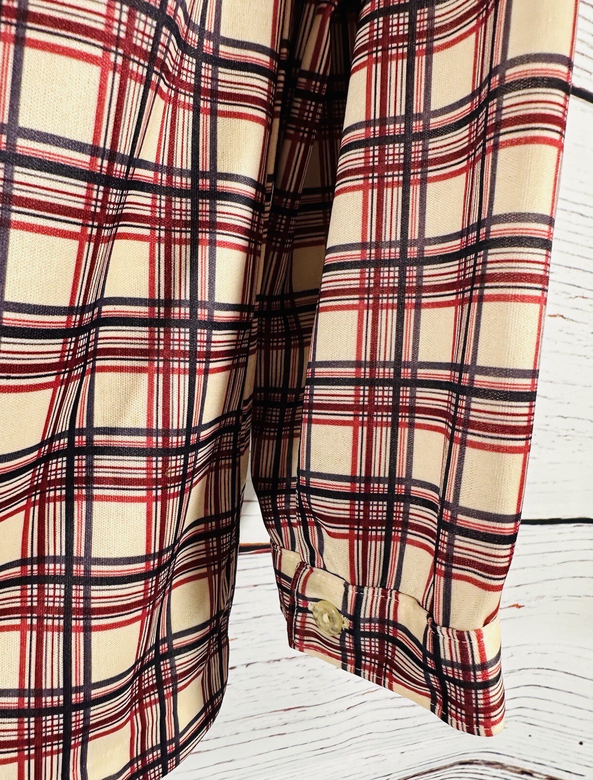 Vintage Polyester Button Front Collared Shirt Lar… - image 7