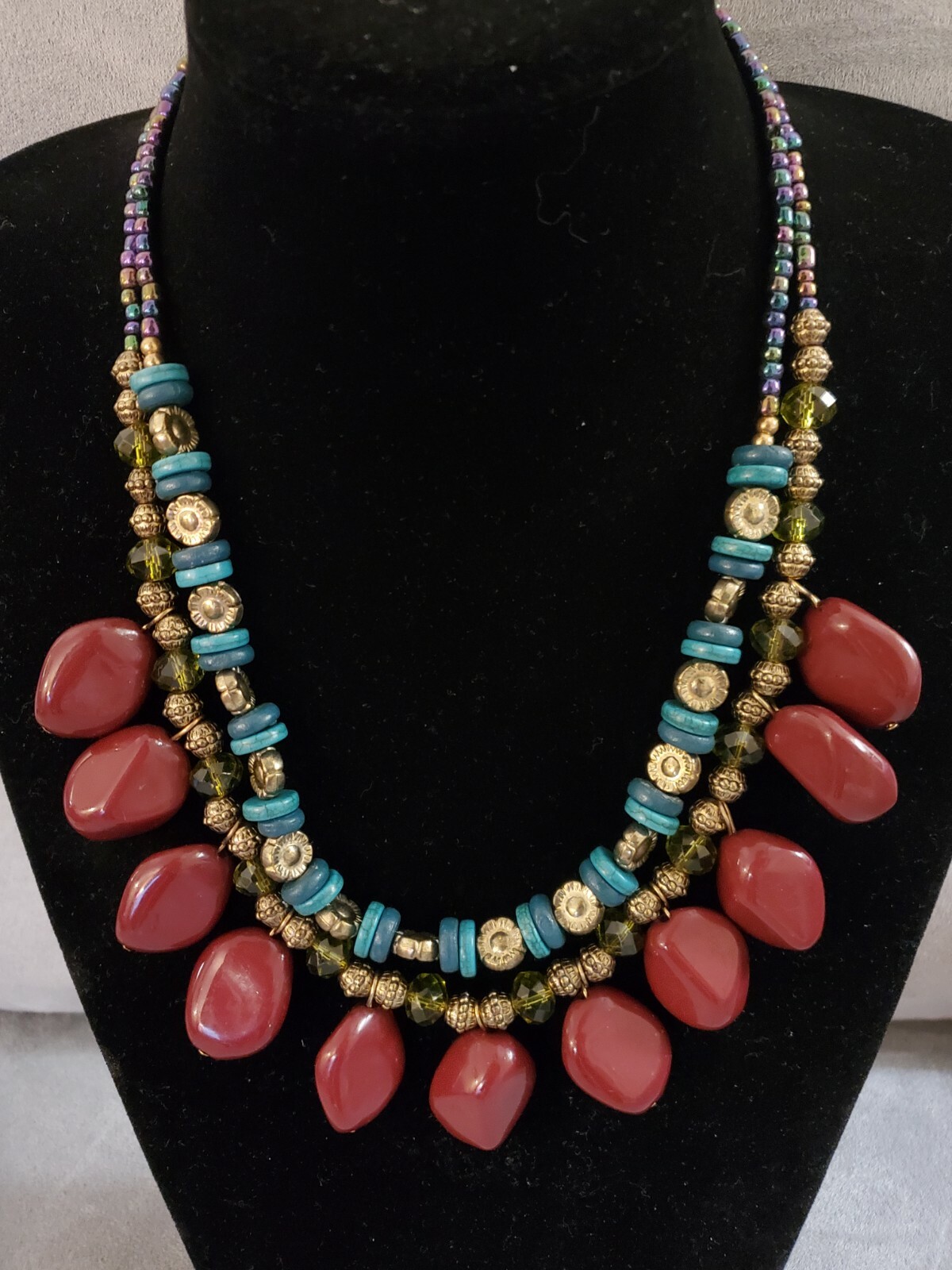 Erica Lyons Huge Multicolor Statement Necklace - image 1