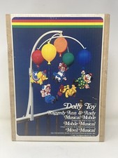 Vintage Raggedy Ann  Andy Crib Mobile Dolly Toy Company Musical 1980