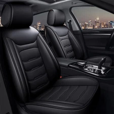 For Toyota Prius Black Leather Car Seat Cover Front Rear Back Full Set Protector