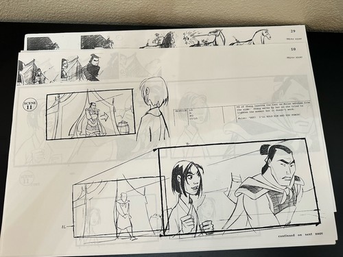 Disney Mulan 1998 Sequence 8.4 Production Illustrations "Mushu Forges Note" RARE - Bild 3 von 17