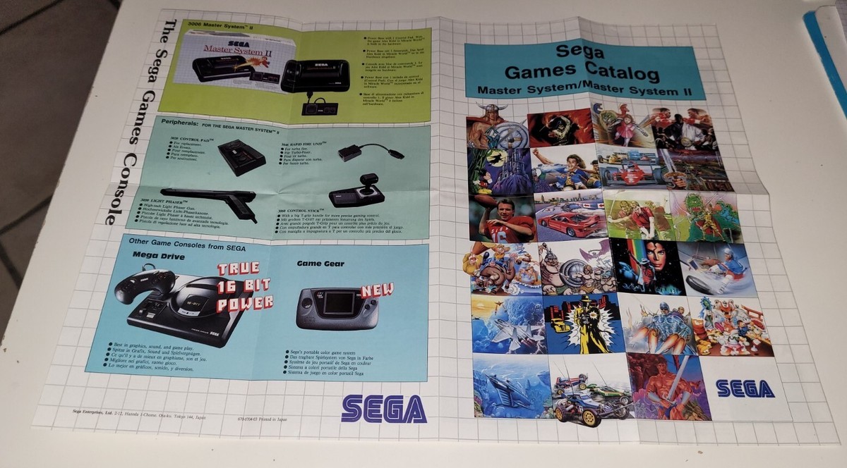 CATALOGUE PRODUITS -- SEGA MASTER SYSTEM - BROCHURE PUBLICITE SEGA
