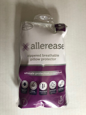 AllerEase Standard QUEEN Zippered Pillow Cover Ultimate Allergy Protection | C2I