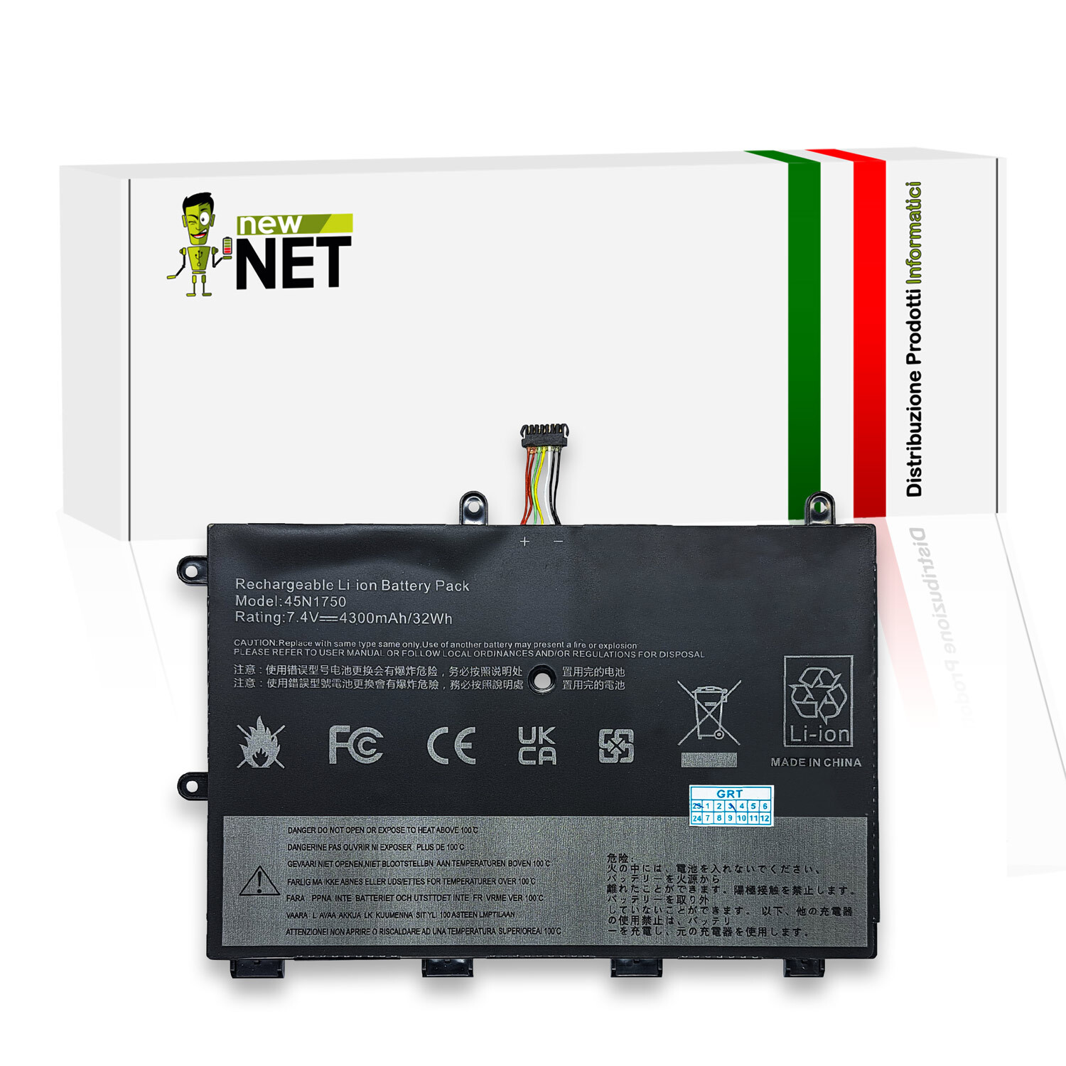 Batteria compatibile con Lenovo ThinkPad 11e (Type 20DA) 7,4V 4300mAh