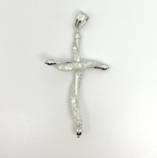72738 cross Pendant White Gold 18Kt Net with Zircons