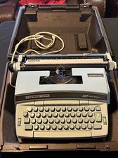 Smith Corona Coronet Super 12 Portable Blue Electric Typewriter With Case  Works thumbnail