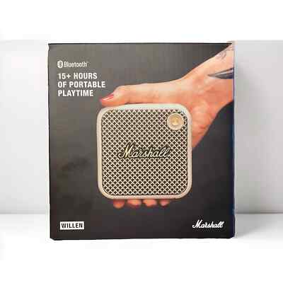 BRAND NEW Marshall - WILLEN PORTABLE WATER RESISTANT BLUETOOTH SPEAKER - Cream