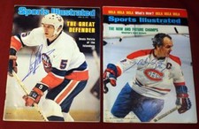 5 Signed Sports Illustrated Hockey Mags Bobby Hull Henri Richard Potvin Bossy 