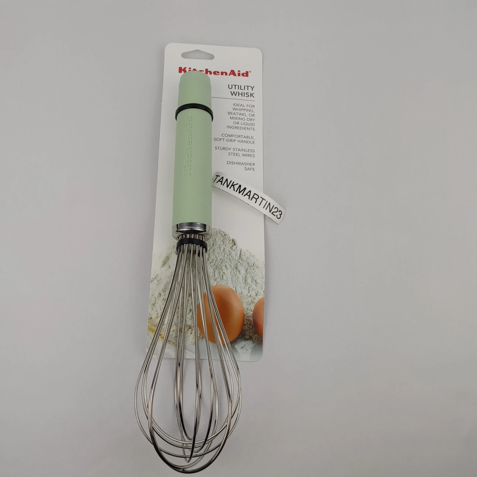 KitchenAid Green Pistachio Utility Whisk KET060OHPIA Whipping Mixing Soft Grip