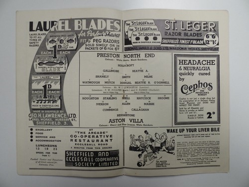 PRESTON v ASTON VILLA | 1937/1938 | FA CUP SEMI-FINAL | 26 MAR 1938 |UK FREEPOST - Picture 3 of 12