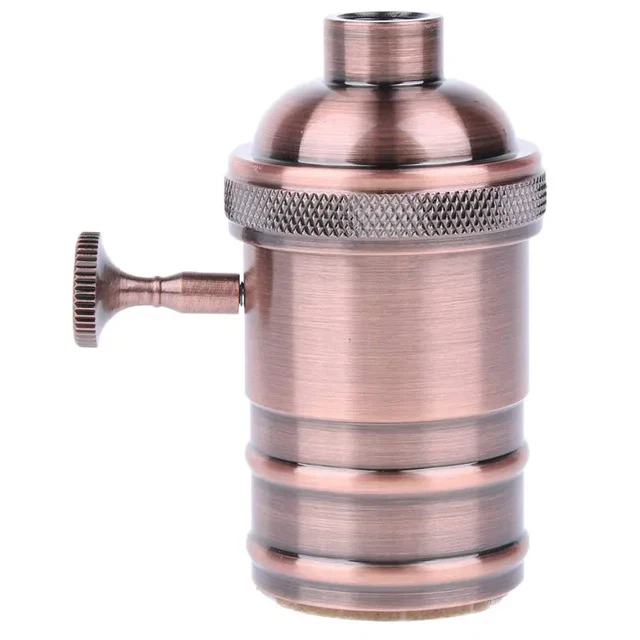 1x Enchufes de Luz E26/E27 Vintage Soporte de Lámpara Base de Bombilla con Interruptor de Perilla de Encendido/Apagado Foto 2 de 4