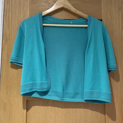 Turquoise Short Sleeve Cardigan TU By Sainsbury's Cyan Turquoise