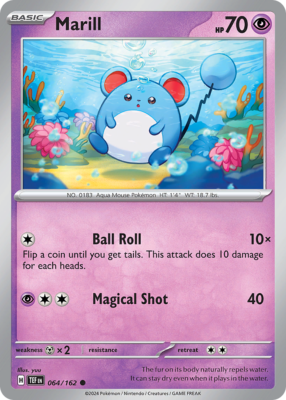 Marill 64/162 Common | Temporal Forces | Pokemon Card | eBay
