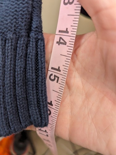 LL Bean Cable Tejido Cuello Redondo Suéter Azul Marino Para Mujer Pequeño 503309 100% Algodón - Imagen 16 de 16