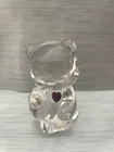 VINTAGE FENTON CLEAR GLASS PURPLE HEART FEBRUARY BIRTHSTONE BEAR – COLLECTIBLE