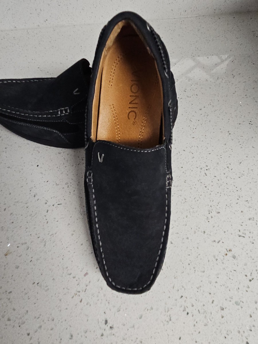 Vionic EARL Boat Shoe Leather Loafers Mens size 12 Vionic Earl Slip-on Boat Shoe Black Leather Mens Size 7, Pre  main image 4