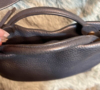 SKAGEN Slate Blue Pebbled Leather Double Handled Zip Crossbody Bag