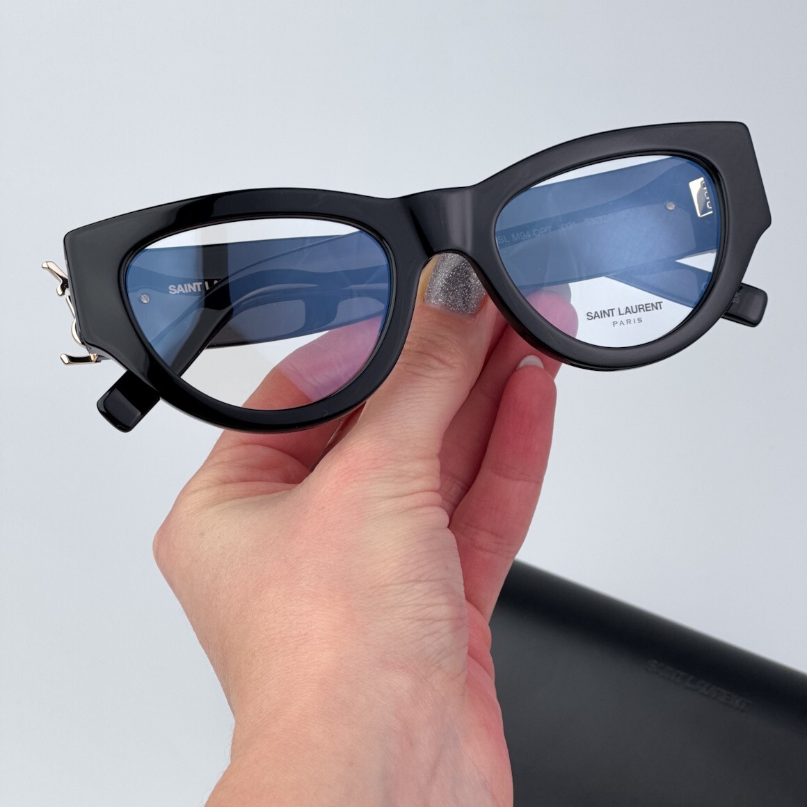 SAINT LAURENT キャットアイフレムメカネ SLM94OPT 002 Saint Laurent Women Eyeglasses Black Demo Cat Eye SLM94OPT