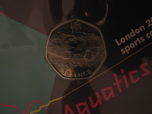 UK 2012 Olympic Aquatics 50p Error - Picture 3 of 5