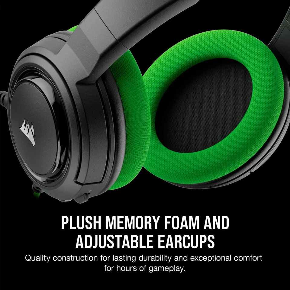 Corsair OFFICIAL HS35 Stereo Gaming Headset (XBOX/PC/Mobile/PS4/Switch) *GREEN* - Image 3 of 4