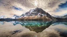 Landscape nature canada mountains reflection bow lake Custom Gaming Mat Desk