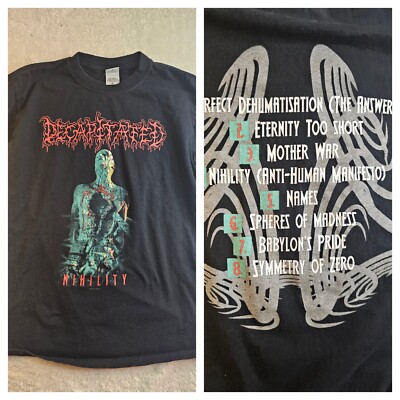Decapitated Nihility VTG Black Mens Death Metal Shirt Tag  Large 2006
