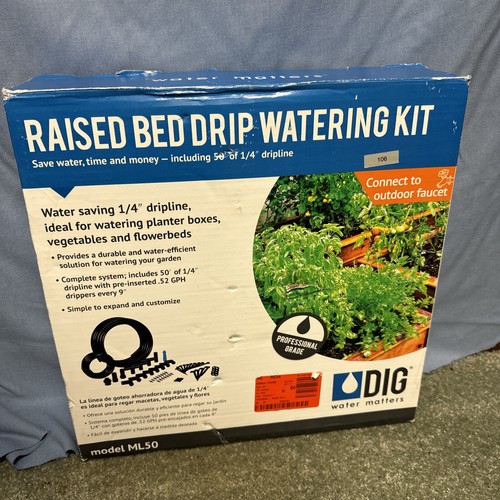 DIG Raised Bed Drip Watering Kit Model ML50 Complete One Box Irrigation Kit