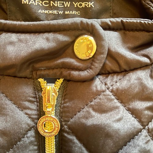 Marc New York Black Quilted Vest Gold Hardware Leather Trim Sz 2X NWT $89 value - Picture 6 of 14