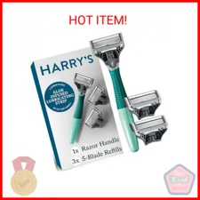 Harry's Shaving Kit for Men - Razor Handle and 3 Razor Blade Refill Cartridges -