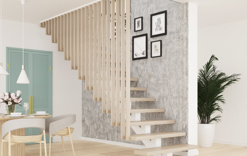 Indoor Balustrade Wall Staircase Railing Wooden Strip Metal Tube Metal Profile - Picture 4 of 22