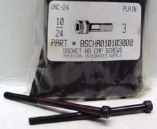 #10-24x3 Hex Socket Head Cap Screws Alloy Steel Black (10)