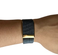 Whoop 5.0, One, & Peak Strap/Band – Charcoal Woven Strap with Luxury GoldBuckle