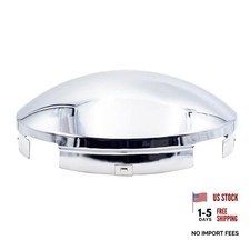 8-9" Dome Style Hub Caps - 4 Chrome Mirrors - Notched Chrome Mirror