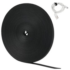Klettverschluss Kabelbinder Rolle Schwarz 20 m x 10 mm Klettband