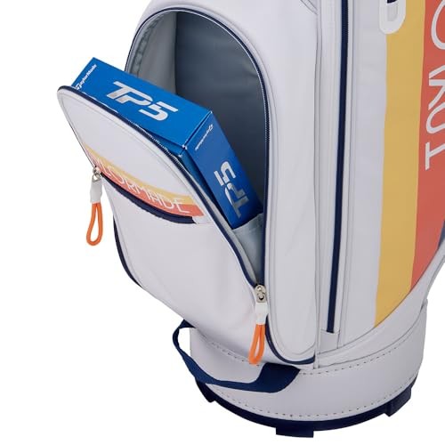 TaylorMade Golden State Golf Caddy Bag, White/Orange, Unisex