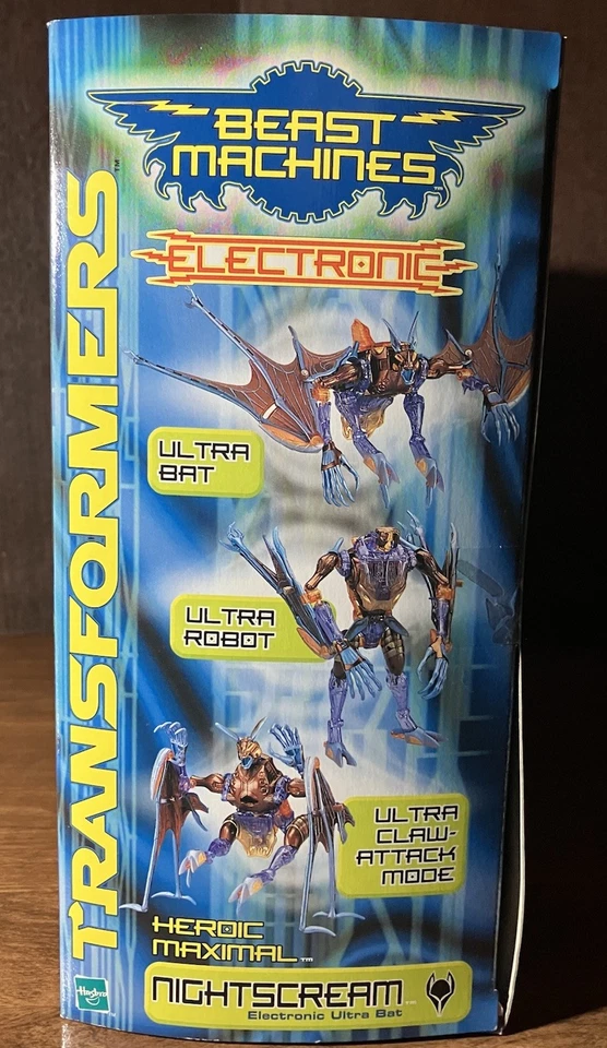 TRANSFORMERS Beast Machines Electronic NIGHTSCREAM Kenner 2000 NIB Maximal - Image 4 of 4