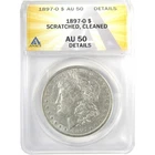 1897 O Morgan Dollar AU 50 Details ANACS Silver $1 Coin SKU:I19183