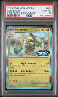 2026 POKEMON MEP EN-ME BLACK STAR PROMO #064 SERPERIOR PSA 10