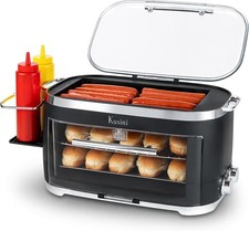Hot Dog Roller Grill  Toaster Oven - Holds 8 Hot Dogs  8 Buns, Keep Warm Optio
